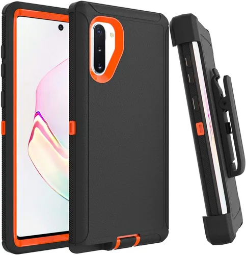 Vista 45 de Funda WOGROO para Galaxy Note 8, funda protectora resistente a caídas y golpes de grado pesado y resistente para Samsung Galaxy Note 8, Negro+Naranja