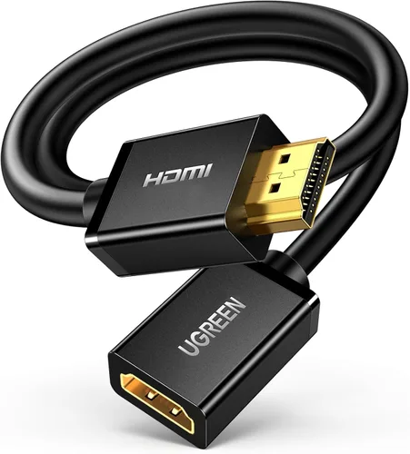 Vista 10 de UGREEN Cable de extensión HDMI 4K, extensor HDMI de 1.5 pies macho a hembra, cable adaptador compatible con Roku TV Stick PS5 PS4 Xbox Laptop PC
