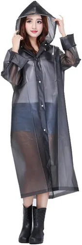 Vista 7 de Piloto de lluvia ligero con capucha impermeable Sister Amy para mujer, largo para el aire libre Azul