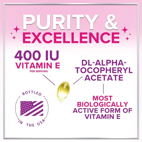 Vista 3 de Vitamina E - 180 mg por porción - Potente suplemento de apoyo para el cabello y la piel - Dl-Alpha VitaminE Apoyo a la salud inmune