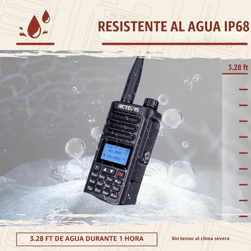 Vista 3 de Retevis RA89 - Radio de mano de doble banda bidireccional (paquete de 2)
