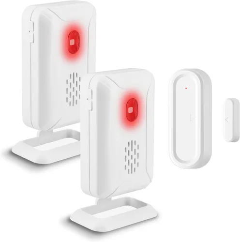 Vista 11 de Alarmas de puerta cuando se abre, GreenCYCLE - Campanillas de puerta cuando se abre la puerta con volumen ajustable de 4 niveles, rango de 600 pies