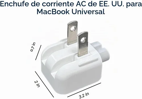Vista 8 de Adaptador de enchufe de CA para MacBook Adaptador de pared Adaptador de corriente de enchufe de corriente para Mac Cargador de viaje Enchufe