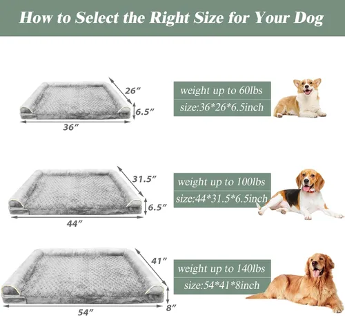 Vista 2 de Cama ortopédica para perro, extra grande con espuma viscoelástica, funda impermeable y lavable (36 pulgadas, gris)