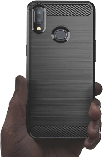 Vista 3 de Osophter Funda para Galaxy A10S, Samsung A10S, Galaxy M01S Funda protectora de goma TPU flexible de absorción de golpes para Galaxy A10S (negro)