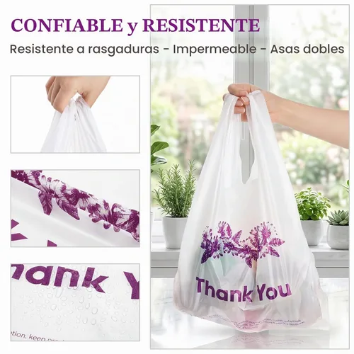 Vista 4 de Yesland 500 bolsas de comestibles reutilizables, 13 x 7 x 21 pulgadas, 15 micrófonos, bolsas de compras a granel de 0.6 mil para comestibles