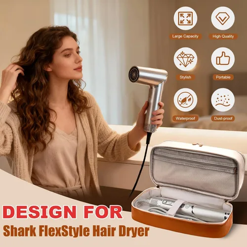 Vista 6 de Estuche de transporte de viaje para secador de pelo Shark Flexstyle FlexFusion Airwrap Brush Bolsa de almacenamiento de doble capa Accesorios