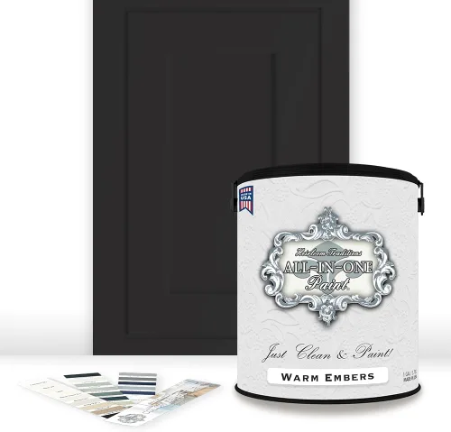 Vista 149 de Pintura TODO EN UNO, Abbey (gris cálido), Muestra de 8oz - Pintura duradera para gabinetes y muebles. Imprimación y capa superior incorporadas,