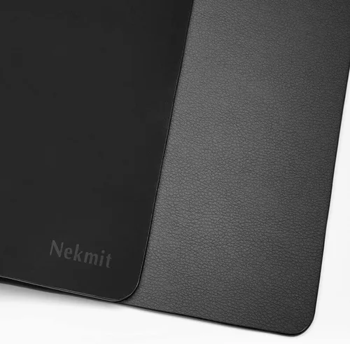 Vista 6 de Nekmit Esterilla protectora y secante para escritorio, de cuero, 34" x 16", Negro