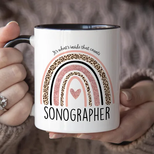 Vista 3 de YouNique Designs Sonographer - Taza de café de 11 onzas, regalo de ecografía, taza de tecnología de ultrasonido, taza de ecografía cardíaca