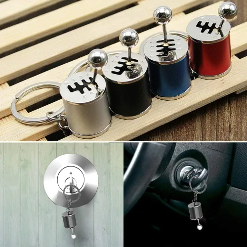 Vista 6 de HEEPDD Llavero de palanca de cambios de coche, llavero de modelo de palanca de cambios auto creativo