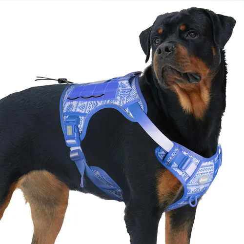 Vista 21 de Auroth - Arnés táctico para perros pequeños y medianos, sin tirones, arnés ajustable para mascotas, reflectante, K9, entrenamiento, trabajo