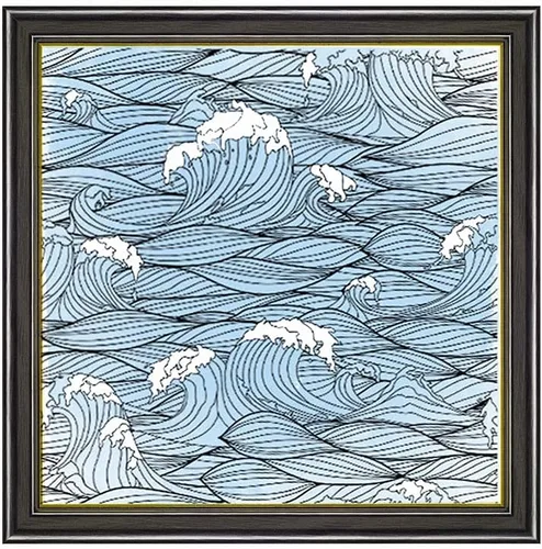 Vista 3 de Sello transparente de fondo de olas de mar de verano para hacer tarjetas, sello de goma transparente retro de olas oceánicas para tarjetas de papel