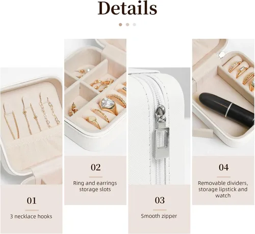 Vista 3 de Retro Cool Camera Collection Print Portable Square Jewelry Box Storage Case For Rings Earrings Bracelets Travel Gift