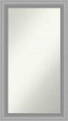 Vista 310 de Amanti Art Espejo de baño plateado para sobre el fregadero, 24 x 24 pulgadas, espejo cuadrado de peltre forjado a medida, marco de madera casual