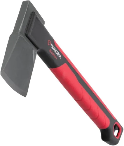 Vista 9 de Hacha ligera para división de leña de campamento y leña - Hacha pequeña de 14" para cortar madera con mango antideslizante y absorbente de golpes