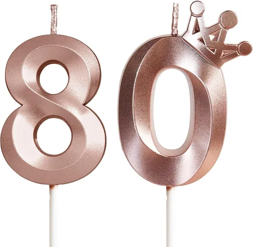 Vista 13 de Velas de cumpleaños número 10 para pastel, velas de oro rosa número 10 con corona, diseño 3D, decoración de pastel de cumpleaños para niñas