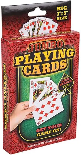 Vista 4 de The Dreidel Company Baraja de cartas para niños, baraja de cartas, juegos, diversión familiar, recuerdos de fiesta (cartas grandes (3 x 5 pulgadas)