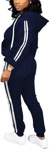 Vista 3 de TOPSRANI Conjunto deportivo de dos piezas para mujer, conjunto de sudadera con capucha a juego