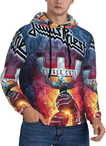 Vista 3 de HLQkshWr Sudadera con capucha para hombre con cordón y bolsillo