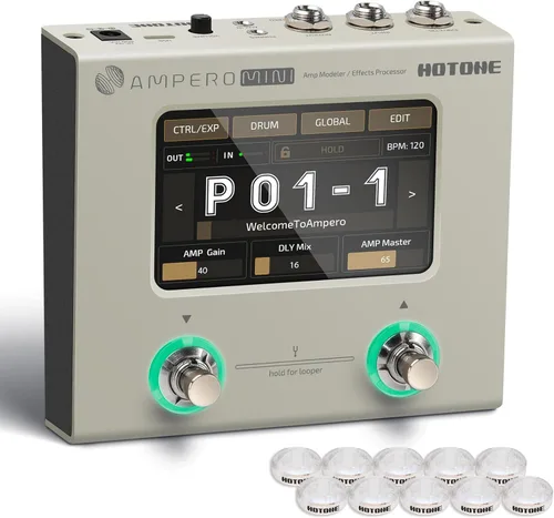 Vista 10 de HOTONE Procesador de múltiples efectos, pedal de guitarra, amplificador de bajo, modelado de gabinetes IR, simulación multiidioma estéreo, OTG