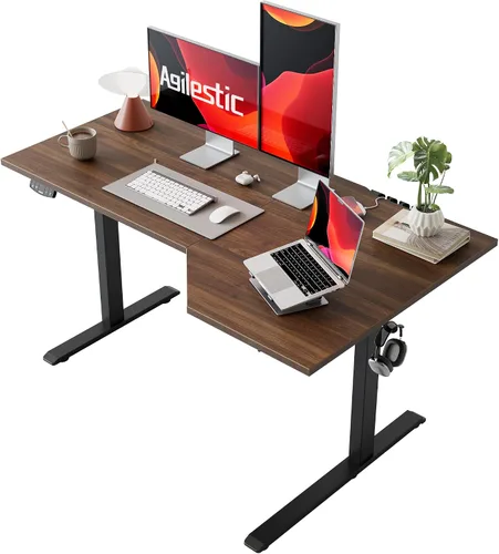Vista 13 de Agilestic - Escritorio Eléctrico de Pie, Escritorio Ajustable en Altura de 55 Pulgadas en Forma de L, Escritorio para Sentarse y Pararse