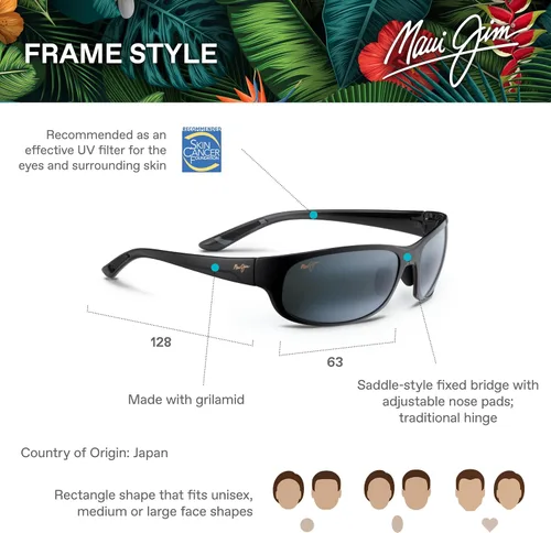 Vista 6 de Maui Jim Men's and Women's Twin Falls Polarized Wrap Reading Sunglasses