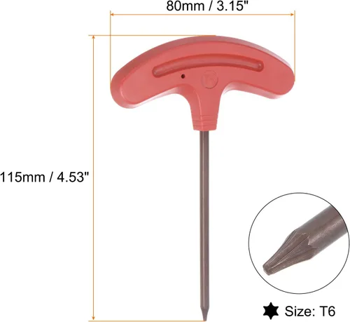 Vista 2 de HARFINGTON 2 unids Torx Destornillador T6 S2 Acero T Mango Estrella Llave Llave Llave para CNC Lather Tool Holder