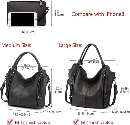 Vista 5 de Tote Bag for Women PU Leather Shoulder Bags Fashion Hobo Bags Large Purse and Handbags with Adjustable Shoulder Strap