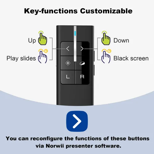 Vista 6 de Air Mouse - Clicker de presentación con puntero, clicker recargable para presentaciones de PowerPoint, PowerPoint Clicker, control remoto de Negro