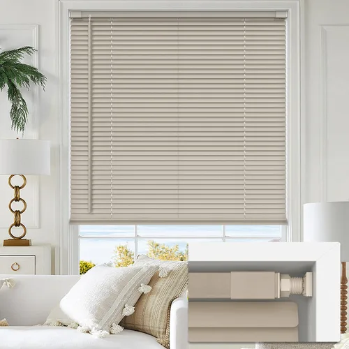 Vista 10 de LazBlinds sin herramientas sin taladro persianas mini de vinilo de 1 pulgada, persianas inalámbricas para ventanas, persianas y cortinas