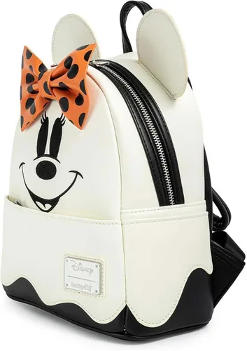 Vista 7 de Loungefly Disney Ghost Minnie Mouse que brilla en la oscuridad Cosplay, bolsa de hombro con doble correa para mujer, Multi, Moderno
