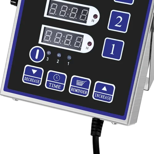 Vista 5 de Temporizadores de cocina para cocinar, temporizador de cocina comercial de 4 canales, suministros de cocina de restaurante, tecnología LED de acero