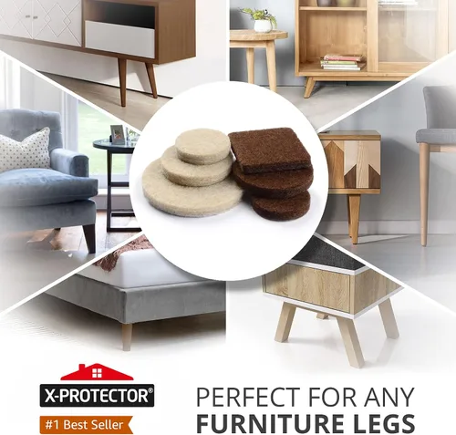 Vista 2 de X-PROTECTOR - Almohadillas de fieltro para muebles, 133 unidades, almohadillas de fieltro para patas de muebles, los mejores protectores de piso