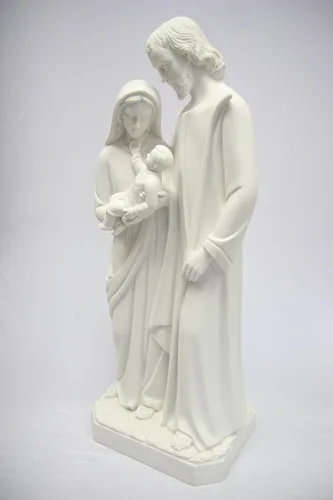Vista 3 de Vittoria Collection Figura de escultura italiana de Joseph Mary Baby Jesus de 31.5 pulgadas, hecha en Italia, para jardín interior y exterior