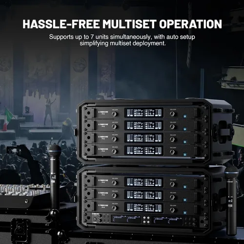 Vista 8 de Phenyx Pro UHF Sistema de Micrófono Inalámbrico Inteligente, Micrófonos Inalámbricos Duales con Escaneo y Sincronización Automática, Potencia de RF
