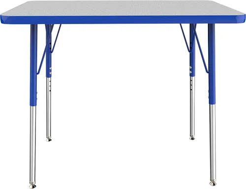 Vista 26 de FDP - Mesa rectangular para actividades escolares y de oficina (24 x 48 pulgadas), patas estándar con deslizadores giratorios, altura ajustable