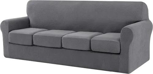 Vista 26 de CHUN YI Fundas de terciopelo para sofá de 4 piezas para sofá de 3 cojines, funda de sofá antideslizante resistente al agua, protector de muebles