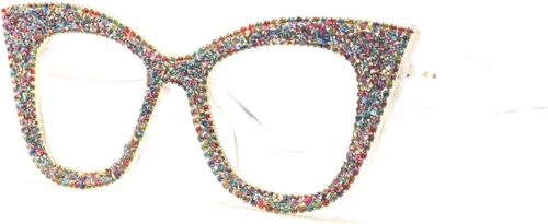 Vista 2 de Gafas de lectura con diseño de ojo de gato, diamantes de imitación brillantes con montura de diamante negro, lentes para lector de luz azul