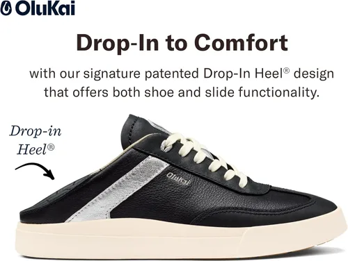 Vista 4 de OLUKAI Ha'upu - Tenis deportivos de uso diario para mujer, diseño clásico con cordones, ajuste cómodo y suela de goma con agarre húmedo, duraderos