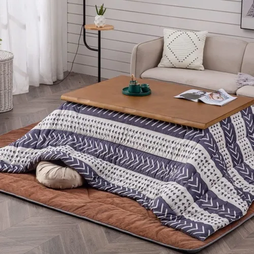 Vista 9 de Mesa de calefacción Tatami Mesa de centro kotatsu, mesa de centro de invierno Tatami mesa de café estilo japonés, estufa de invierno para asar Blue-a