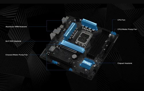 Vista 3 de ASRock B760M PG Lightning WiFi soporta procesadores Intel Core de 13ª generación y 12ª generación y próxima generación (LGA1700)