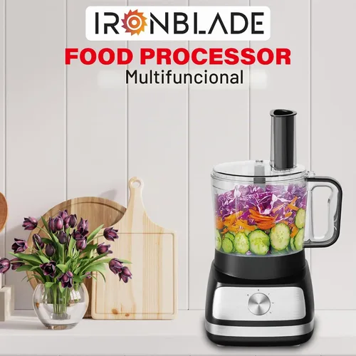 Vista 4 de EMB Serie IronBlade procesador de alimentos 5 en 1, cuenco de 1.5L, control de 4 velocidades, multifuncional para cortar, triturar, picar, amasar