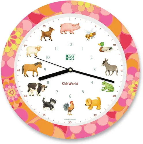 Vista 8 de KOOKOO KidsWorld - Reloj de pared para niños con sonidos naturales, 12 animales de granja