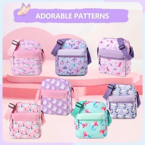 Vista 6 de VASCHY Bolso cruzado para niñas, ligero y pequeño, bolso de hombro tipo mensajero, regalo para preadolescentesadolescentes y niños pequeños