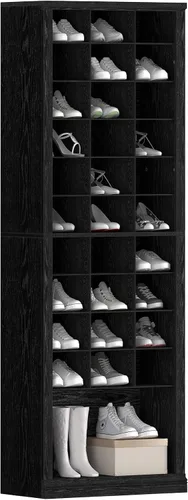 Vista 8 de Hzuaneri Armario de Almacenamiento de Zapatos de 11 Niveles, Armario Alto de Zapatos con Cubículo, Organizador de Zapatos de Madera Independiente