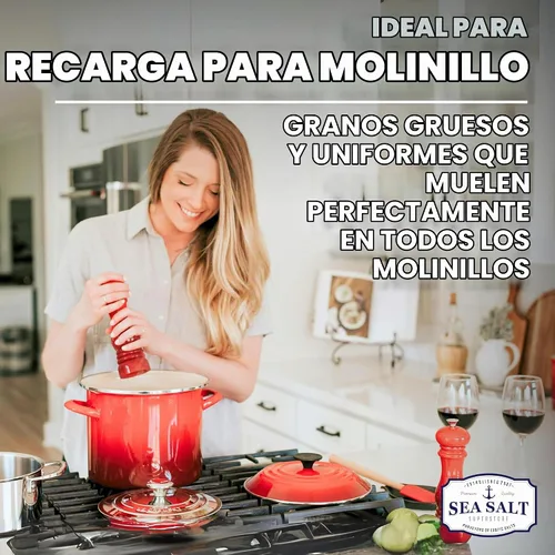 Vista 4 de Sea Salt Superstore Sal marina kosher de grano grueso para molinillo, bolsa