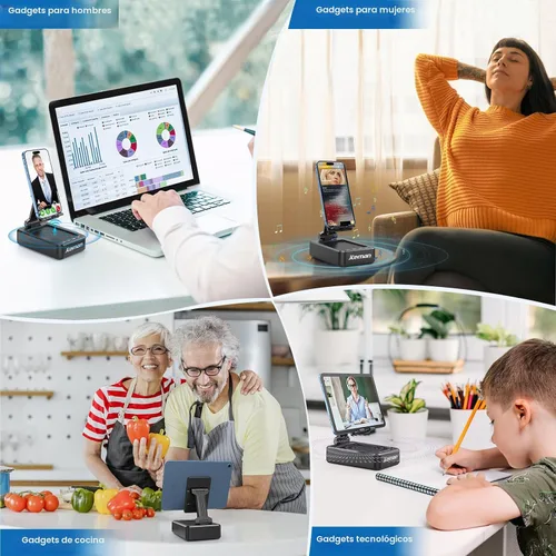 Vista 3 de JTEMAN Soporte para teléfono celular con altavoz Bluetooth, regalos