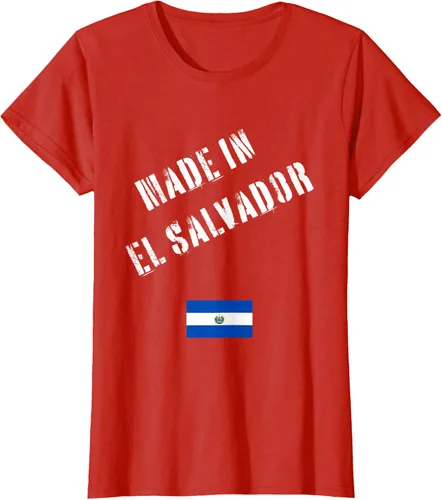 Vista 27 de Camiseta divertida Made in El Salvador con bandera