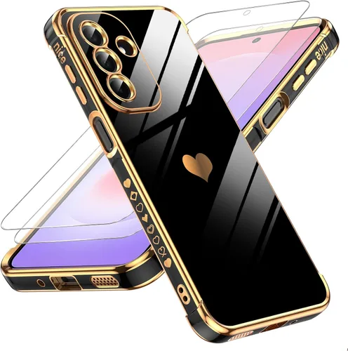 Vista 143 de LeYi Funda para Motorola-G 2025: Love Heart Plating Luxury, Negro